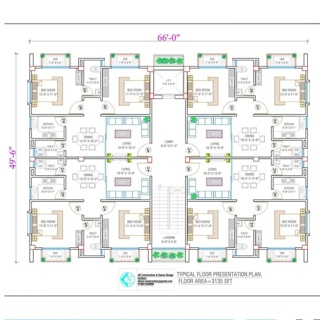 5 story building plan